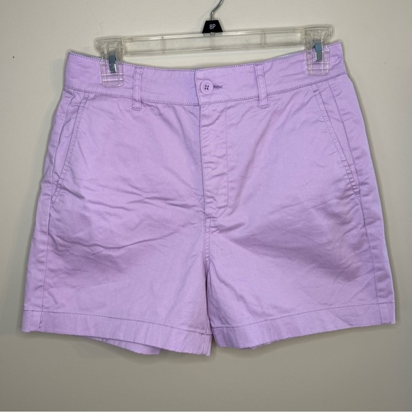 BODEN Lavender 4” High Waisted Chino Shorts Sz 4 - Picture 1 of 9